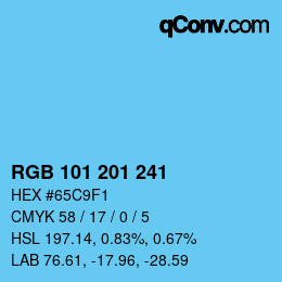 Color code: RGB 101 201 241 | qconv.com