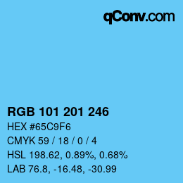 Color code: RGB 101 201 246 | qconv.com
