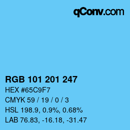 カラーコード: RGB 101 201 247 | qconv.com