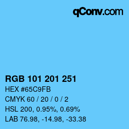 Color code: RGB 101 201 251 | qconv.com