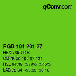 Color code: RGB 101 201 27 | qconv.com
