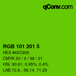 Color code: RGB 101 201 5 | qconv.com