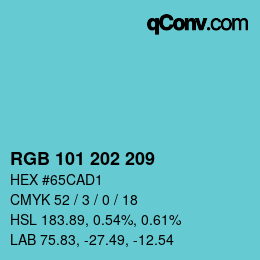 Color code: RGB 101 202 209 | qconv.com