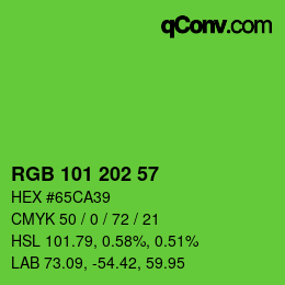 Color code: RGB 101 202 57 | qconv.com