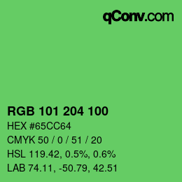 Color code: RGB 101 204 100 | qconv.com