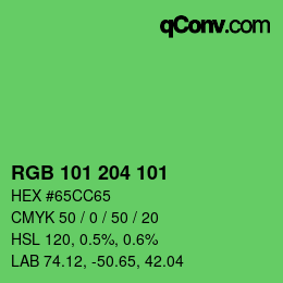 Color code: RGB 101 204 101 | qconv.com