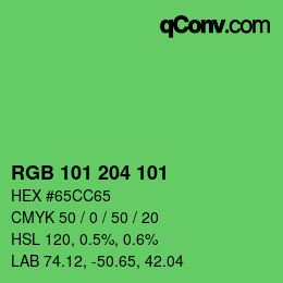 Color code: RGB 101 204 101 | qconv.com