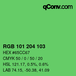 Color code: RGB 101 204 103 | qconv.com
