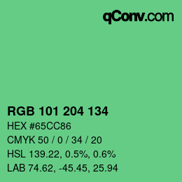 Color code: RGB 101 204 134 | qconv.com