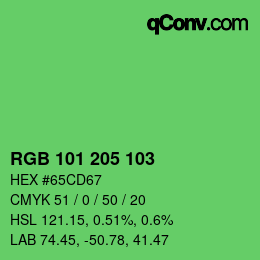 Color code: RGB 101 205 103 | qconv.com