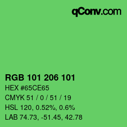 Color code: RGB 101 206 101 | qconv.com