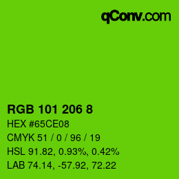 Color code: RGB 101 206 8 | qconv.com