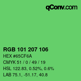 Color code: RGB 101 207 106 | qconv.com