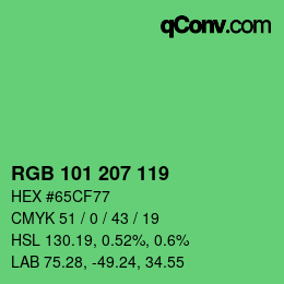 Color code: RGB 101 207 119 | qconv.com