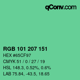 Color code: RGB 101 207 151 | qconv.com
