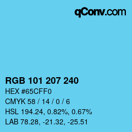 Color code: RGB 101 207 240 | qconv.com