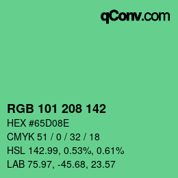 Color code: RGB 101 208 142 | qconv.com