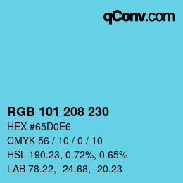 Color code: RGB 101 208 230 | qconv.com