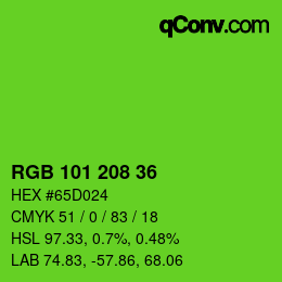 Color code: RGB 101 208 36 | qconv.com