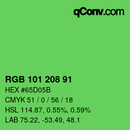 Color code: RGB 101 208 91 | qconv.com