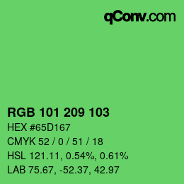 Color code: RGB 101 209 103 | qconv.com