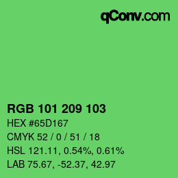 Code couleur: RGB 101 209 103 | qconv.com