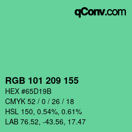 Color code: RGB 101 209 155 | qconv.com