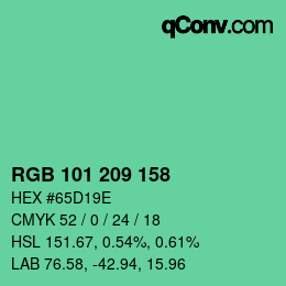 Color code: RGB 101 209 158 | qconv.com