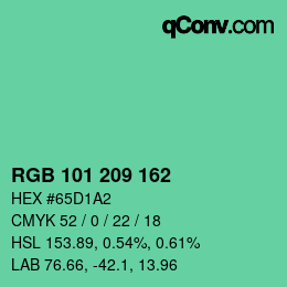 Color code: RGB 101 209 162 | qconv.com
