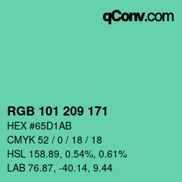 Color code: RGB 101 209 171 | qconv.com