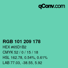 Color code: RGB 101 209 178 | qconv.com