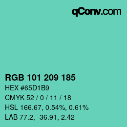 Color code: RGB 101 209 185 | qconv.com