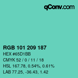 Color code: RGB 101 209 187 | qconv.com