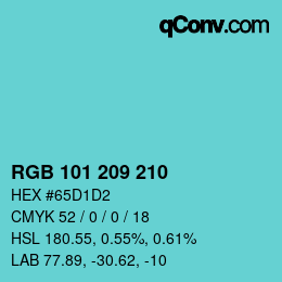 Color code: RGB 101 209 210 | qconv.com