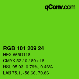 カラーコード: RGB 101 209 24 | qconv.com