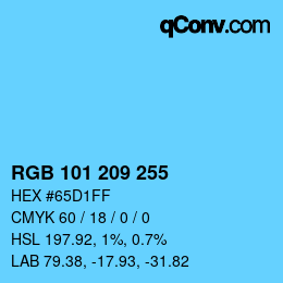 Color code: RGB 101 209 255 | qconv.com