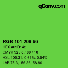 Color code: RGB 101 209 66 | qconv.com