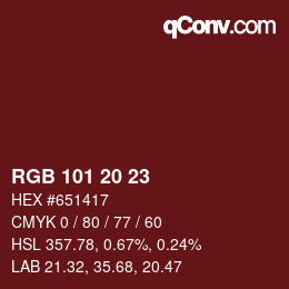 Color code: RGB 101 20 23 | qconv.com