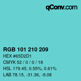 Color code: RGB 101 210 209 | qconv.com