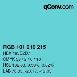 Color code: RGB 101 210 215 | qconv.com