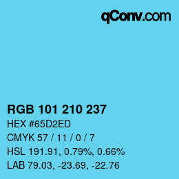 Color code: RGB 101 210 237 | qconv.com