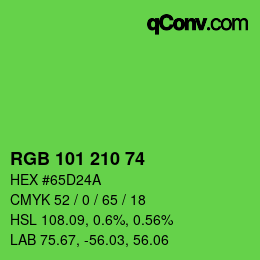 Color code: RGB 101 210 74 | qconv.com