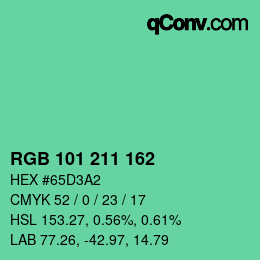 Color code: RGB 101 211 162 | qconv.com