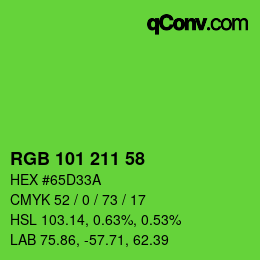 Color code: RGB 101 211 58 | qconv.com