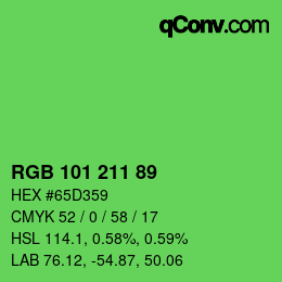 Color code: RGB 101 211 89 | qconv.com