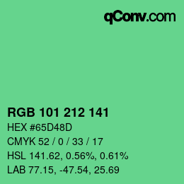 Color code: RGB 101 212 141 | qconv.com