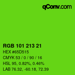 Color code: RGB 101 213 21 | qconv.com