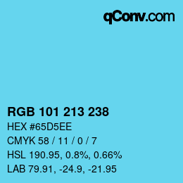 Color code: RGB 101 213 238 | qconv.com