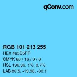 Color code: RGB 101 213 255 | qconv.com