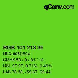 Color code: RGB 101 213 36 | qconv.com